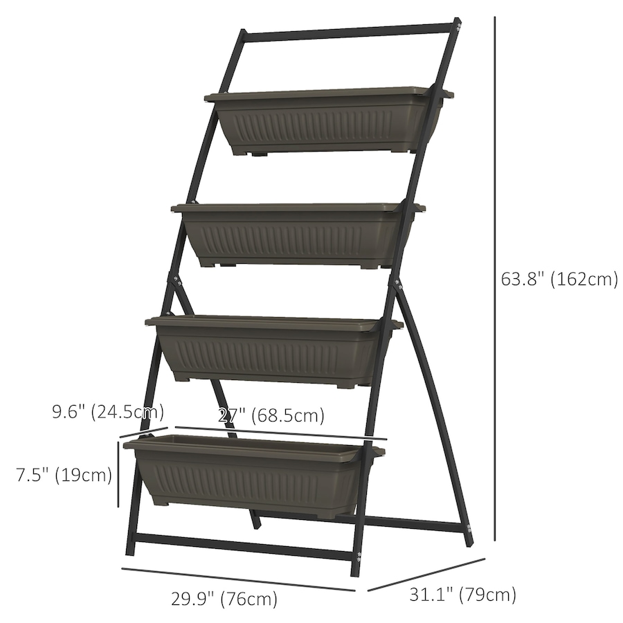 Image 997096_ALTMORE2.jpg, Product 997-096 / Price $119.99, Outsunny Outdoor 4-Tier Raised Garden Bed with 4 Planter Boxes, Brown from Outsunny on TSC.ca's Home & Garden department