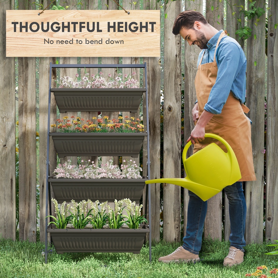 Image 997096_ALTMORE4.jpg, Product 997-096 / Price $119.99, Outsunny Outdoor 4-Tier Raised Garden Bed with 4 Planter Boxes, Brown from Outsunny on TSC.ca's Home & Garden department