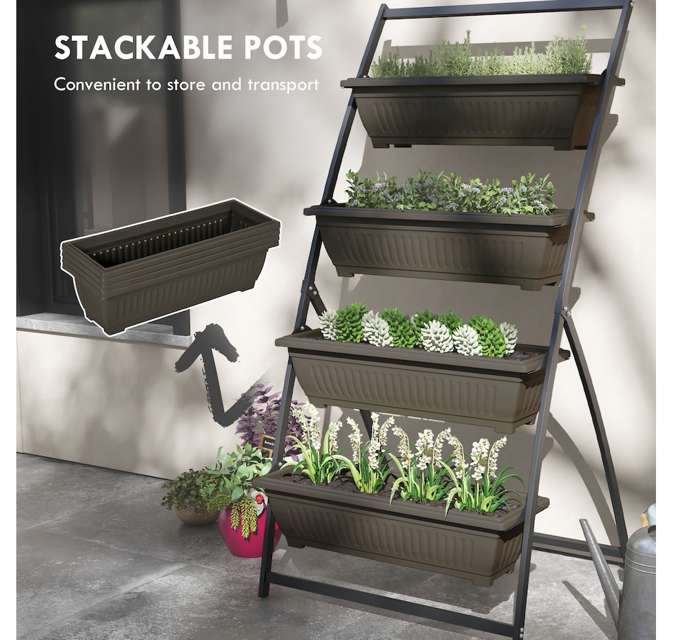 Image 997096_ALTMORE6.jpg, Product 997-096 / Price $99.99, Outsunny 4-Tier Vertical Raised Garden Bed with 4 Planter Boxes from Outsunny on TSC.ca's Home & Garden department