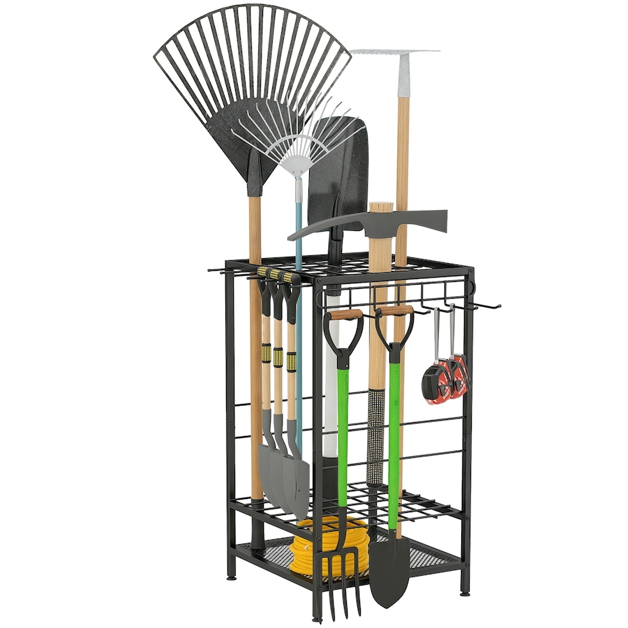 Image 997097.jpg, Product 997-097 / Price $55.99, Outsunny Garden Tool Organizer with 14 Hooks, Yard Tool Tower Rack, Black from Outsunny on TSC.ca's Home & Garden department