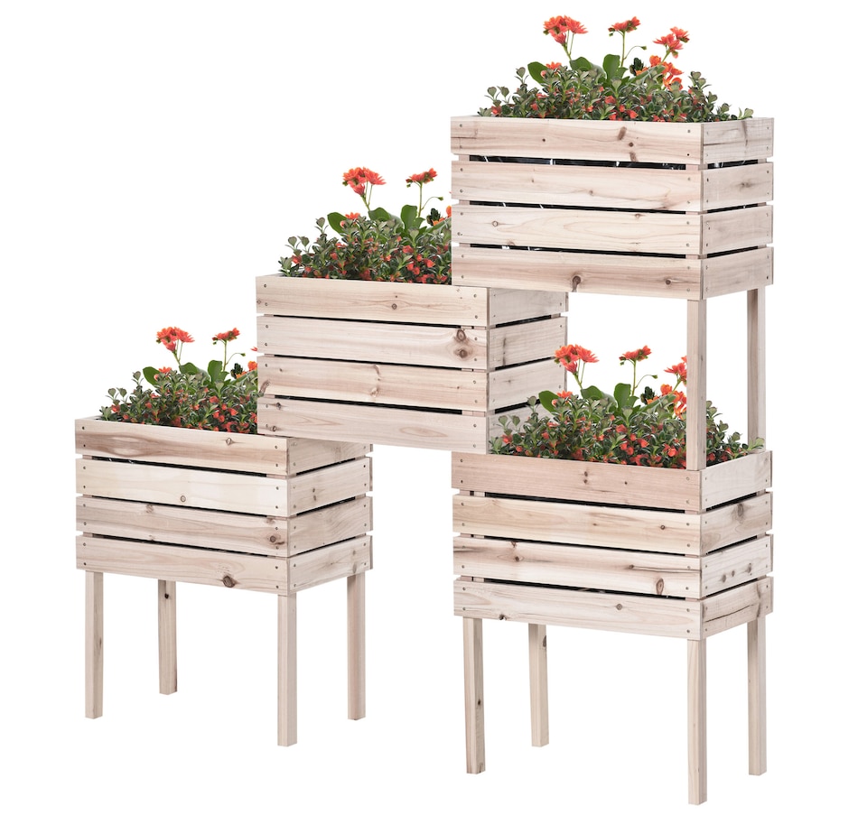 Image 997099.jpg, Product 997-099 / Price $134.99, Outsunny 4PCS Wooden Raised Beds for Garden from Outsunny on TSC.ca's Home & Garden department