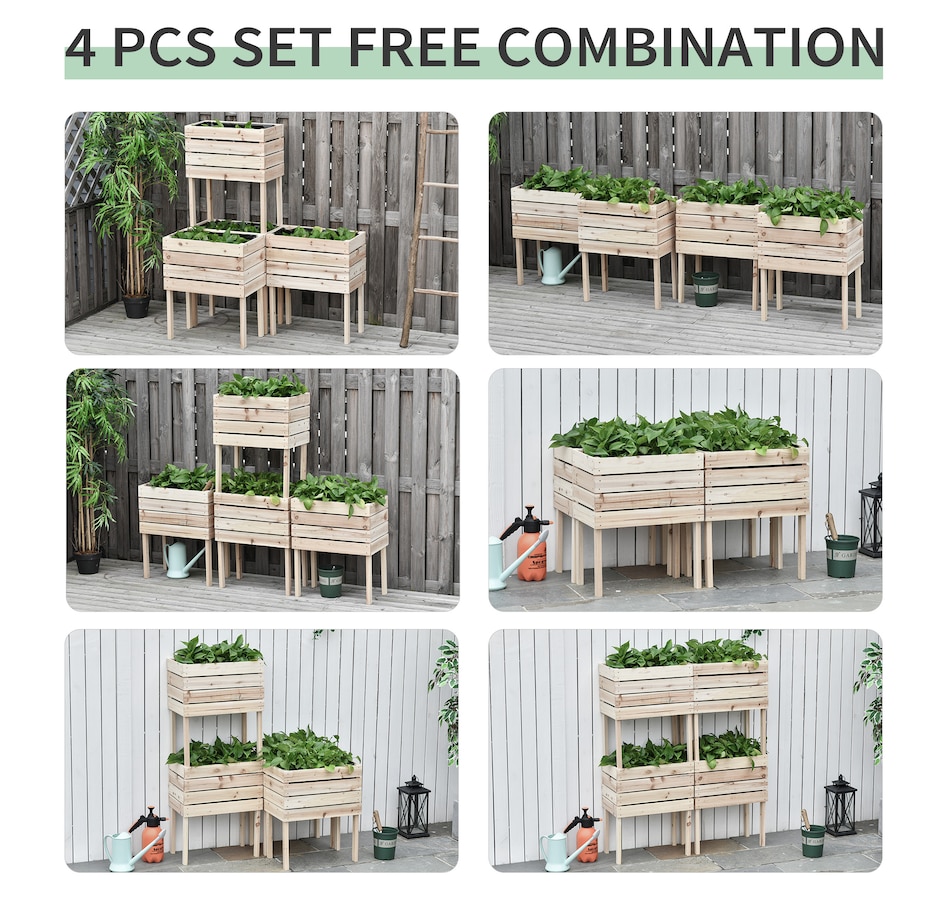 Image 997099_ALTMORE3.jpg, Product 997-099 / Price $134.99, Outsunny 4PCS Wooden Raised Beds for Garden from Outsunny on TSC.ca's Home & Garden department
