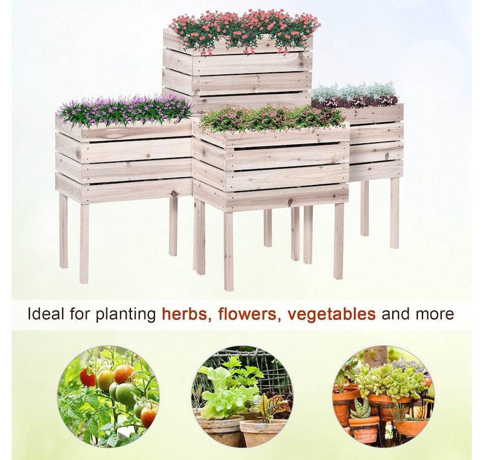 Image 997099_ALTMORE6.jpg, Product 997-099 / Price $134.99, Outsunny 4PCS Wooden Raised Beds for Garden from Outsunny on TSC.ca's Home & Garden department