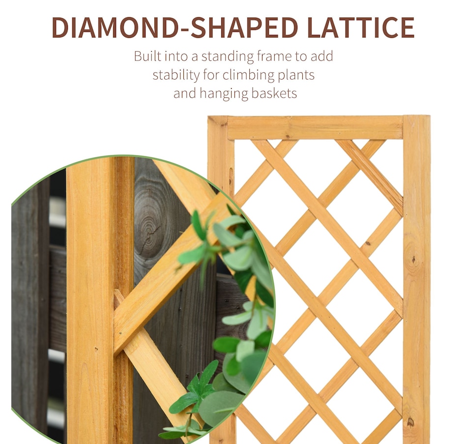 Image 997104_ALTMORE5.jpg, Product 997-104 / Price $154.99, Outsunny Set of 2 Raised Garden Bed with Trellis Board Flower Stand Lattice Panels for Plants from Outsunny on TSC.ca's Home & Garden department