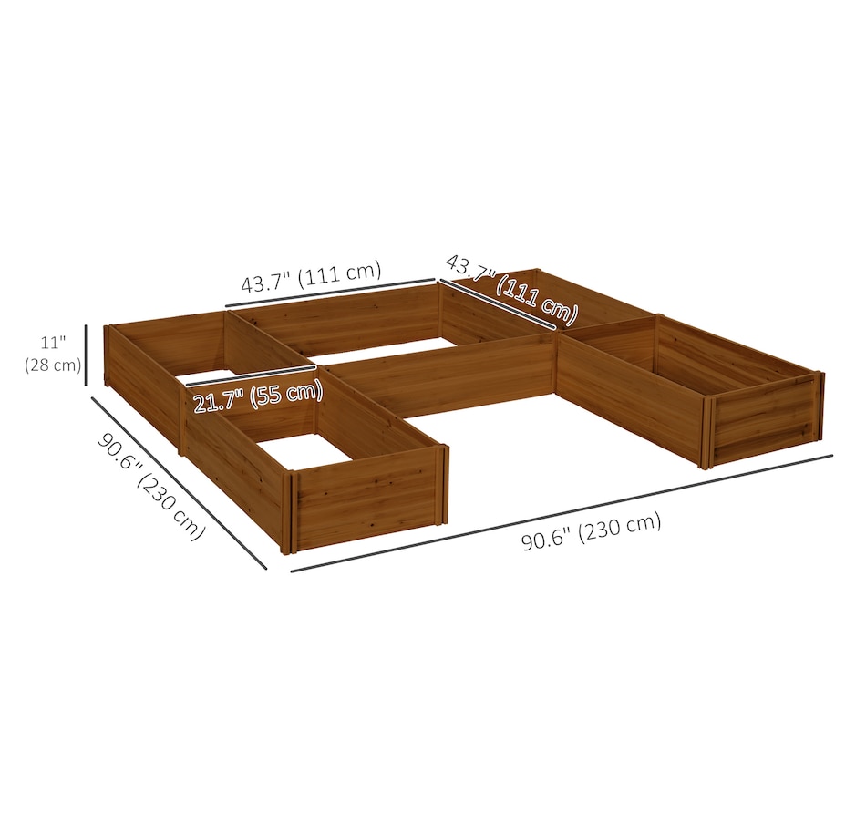 Image 997105_ALTMORE2.jpg, Product 997-105 / Price $134.99, Outsunny DIY 5-box Raised Garden Bed Outdoor Flower Bed Set, Brown from Outsunny on TSC.ca's Home & Garden department