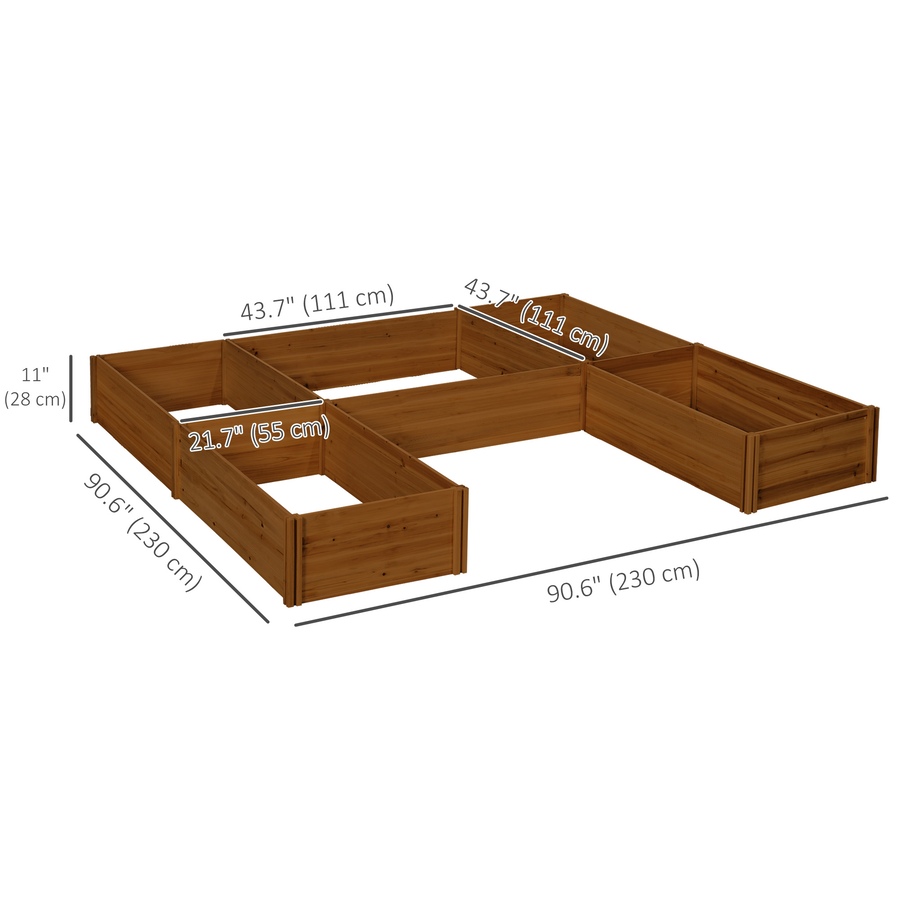 Image 997105_ALTMORE2.jpg, Product 997-105 / Price $115.99, Outsunny DIY 5-box Raised Garden Bed Outdoor Flower Bed Set, Brown from Outsunny on TSC.ca's Home & Garden department