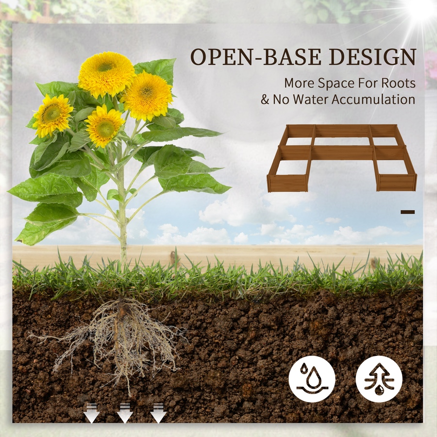 Image 997105_ALTMORE5.jpg, Product 997-105 / Price $115.99, Outsunny DIY 5-box Raised Garden Bed Outdoor Flower Bed Set, Brown from Outsunny on TSC.ca's Home & Garden department
