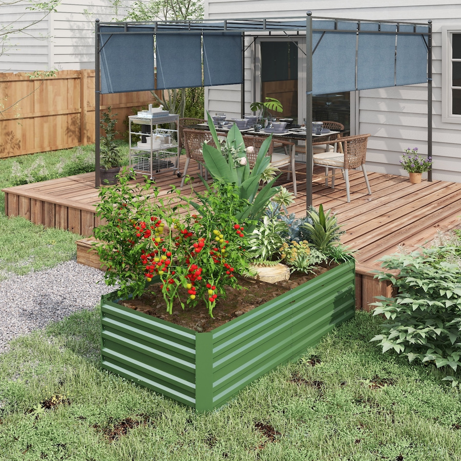 Image 997106_ALTMORE1.jpg, Product 997-106 / Price $94.99, Outsunny Raised Garden Bed Metal Planter Box with Reinforced Rods, Green from Outsunny on TSC.ca's Home & Garden department