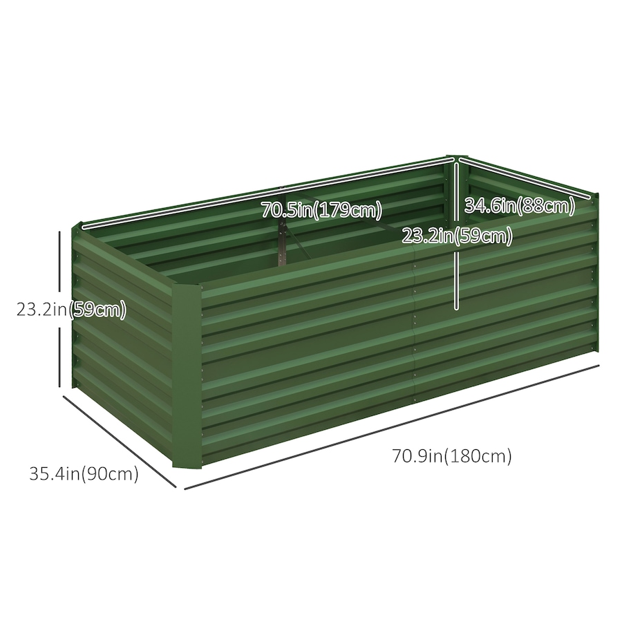 Image 997106_ALTMORE2.jpg, Product 997-106 / Price $94.99, Outsunny Raised Garden Bed Metal Planter Box with Reinforced Rods, Green from Outsunny on TSC.ca's Home & Garden department