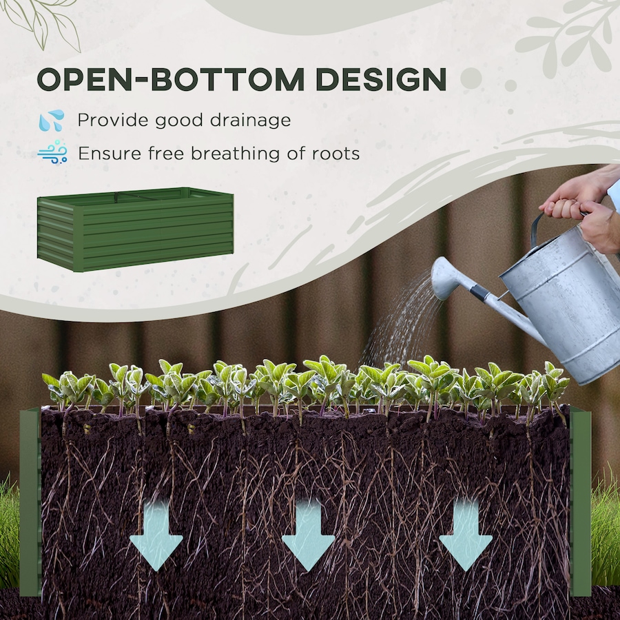 Image 997106_ALTMORE3.jpg, Product 997-106 / Price $94.99, Outsunny Raised Garden Bed Metal Planter Box with Reinforced Rods, Green from Outsunny on TSC.ca's Home & Garden department