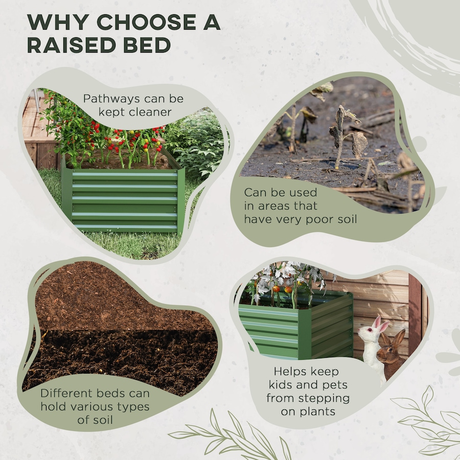 Image 997106_ALTMORE5.jpg, Product 997-106 / Price $94.99, Outsunny Raised Garden Bed Metal Planter Box with Reinforced Rods, Green from Outsunny on TSC.ca's Home & Garden department