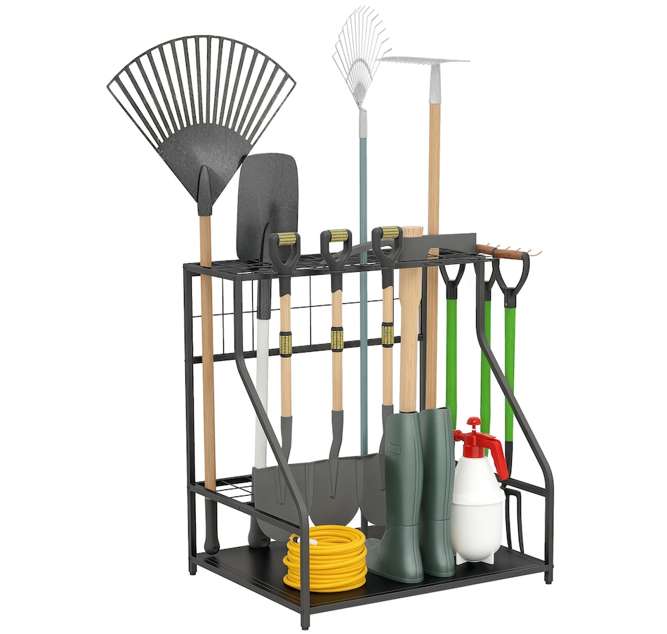Image 997107.jpg, Product 997-107 / Price $64.99, Outsunny Garden Tool Organizer with Hooks, Yard Tool Tower Rack, Orange from Outsunny on TSC.ca's Home & Garden department