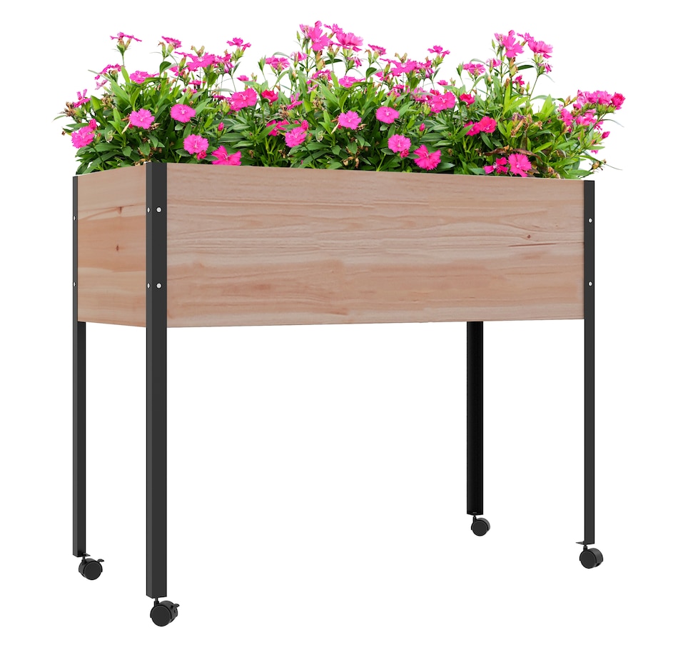 Image 997109.jpg, Product 997-109 / Price $109.99, Outsunny Wooden Raised Garden Bed with Wheels from Outsunny on TSC.ca's Home & Garden department