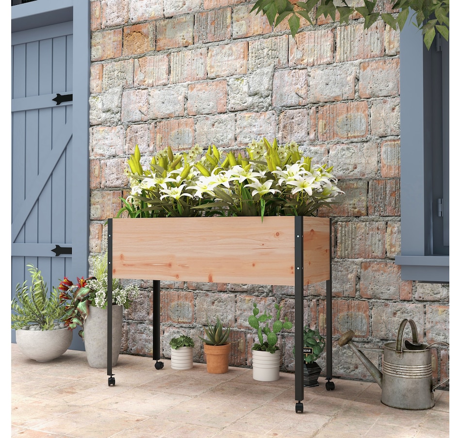Image 997109_ALTMORE1.jpg, Product 997-109 / Price $109.99, Outsunny Wooden Raised Garden Bed with Wheels from Outsunny on TSC.ca's Home & Garden department