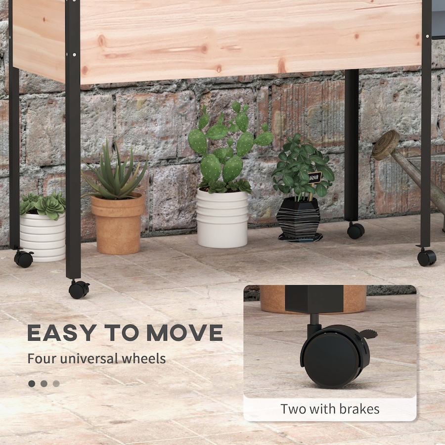 Image 997109_ALTMORE10.jpg, Product 997-109 / Price $99.99, Outsunny Raised Garden Bed, Elevated Planter Box with Metal Legs, Wheels from Outsunny on TSC.ca's Home & Garden department