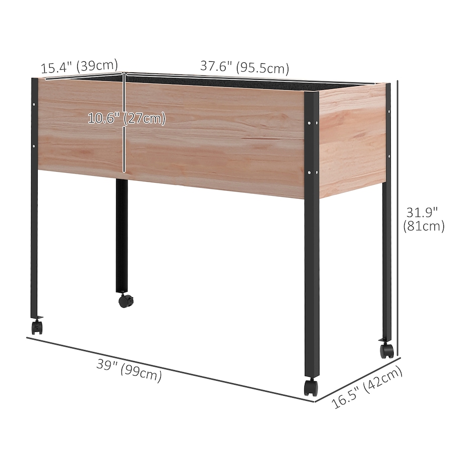 Image 997109_ALTMORE2.jpg, Product 997-109 / Price $99.99, Outsunny Raised Garden Bed, Elevated Planter Box with Metal Legs, Wheels from Outsunny on TSC.ca's Home & Garden department