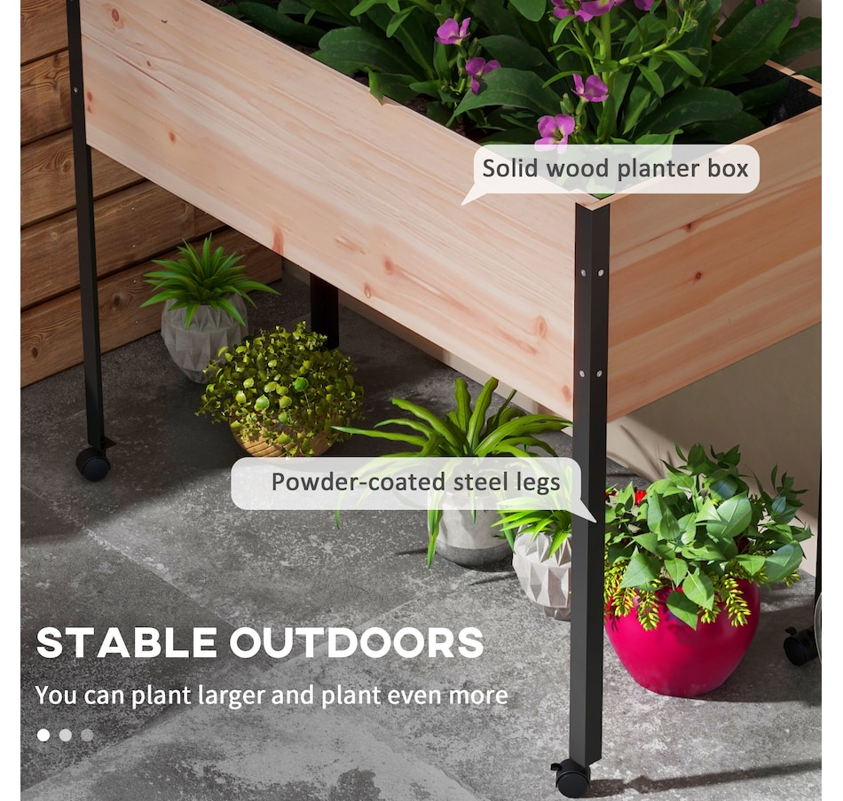 Image 997109_ALTMORE4.jpg, Product 997-109 / Price $109.99, Outsunny Wooden Raised Garden Bed with Wheels from Outsunny on TSC.ca's Home & Garden department