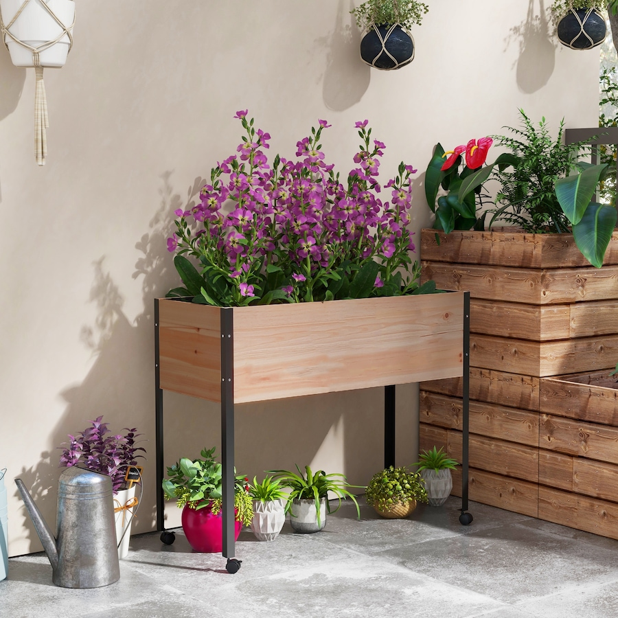 Image 997109_ALTMORE9.jpg, Product 997-109 / Price $99.99, Outsunny Raised Garden Bed, Elevated Planter Box with Metal Legs, Wheels from Outsunny on TSC.ca's Home & Garden department