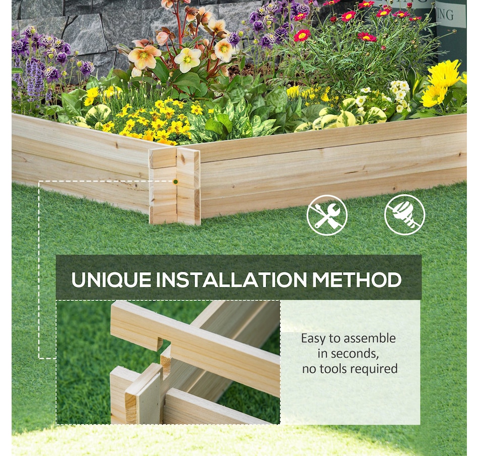 Image 997114_ALTMORE4.jpg, Product 997-114 / Price $44.99, Outsunny 39'' x 39'' Screwless Raised Garden Bed from Outsunny on TSC.ca's Home & Garden department