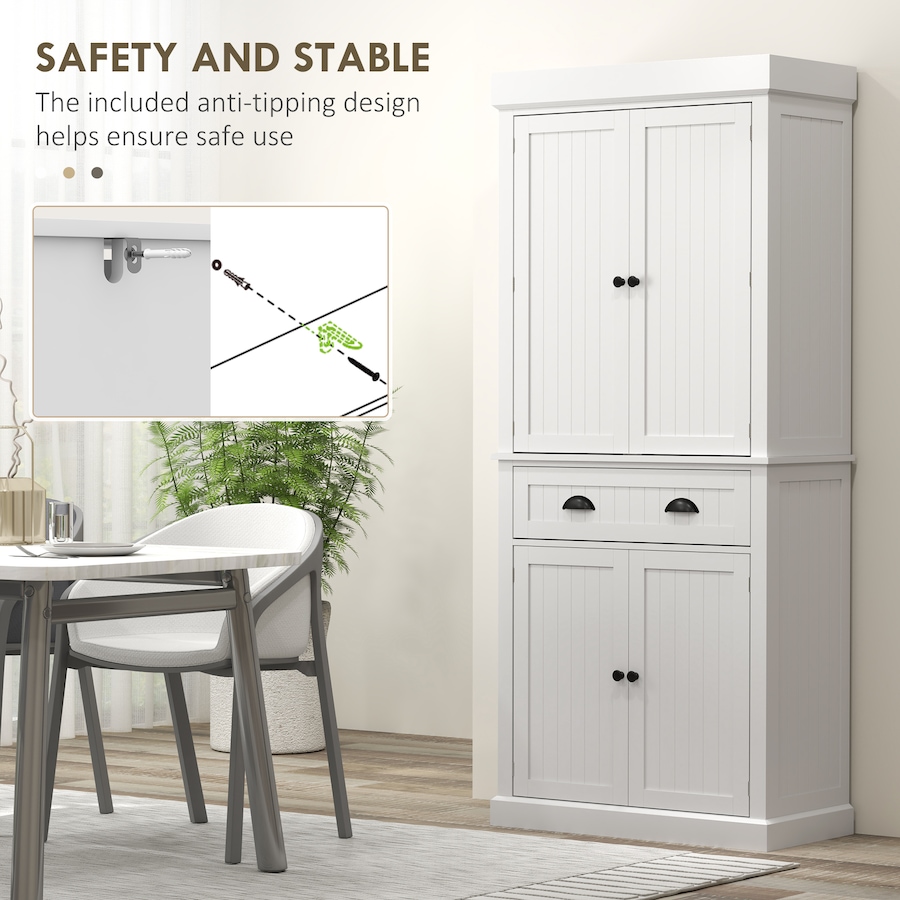 Image 997118_ALTMORE14.jpg, Product 997-118 / Price $281.29, HOMCOM 71" Kitchen Pantry Cabinet with Spice Racks and LED Lights, White from HOMCOM on TSC.ca's Home & Garden department