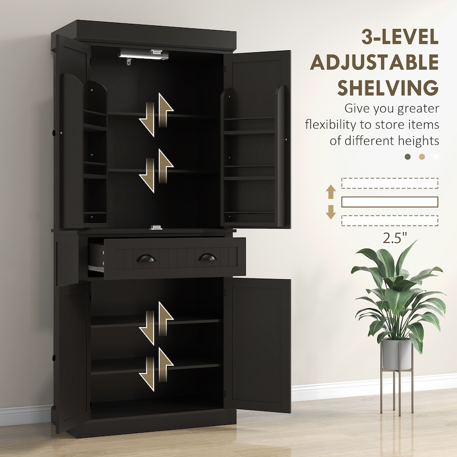 Image 997118_ALTMORE5.jpg, Product 997-118 / Price $281.29, HOMCOM 71" Kitchen Pantry Cabinet with Spice Racks and LED Lights, White from HOMCOM on TSC.ca's Home & Garden department