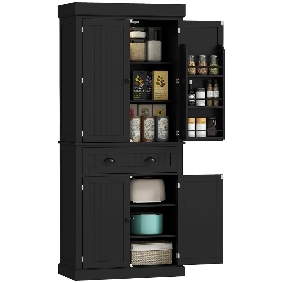 Image 997118_ST01.jpg, Product 997-118 / Price $281.29, HOMCOM 71" Kitchen Pantry Cabinet with Spice Racks and LED Lights, White from HOMCOM on TSC.ca's Home & Garden department
