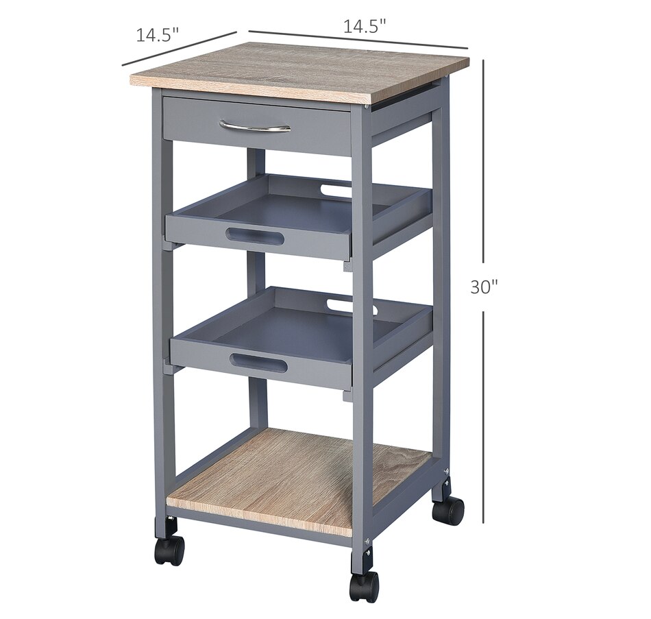 Image 997120_ALTMORE2.jpg, Product 997-120 / Price $64.99, HOMCOM 4-tier Kitchen Cart Island With Pull Out Trays from HOMCOM on TSC.ca's Home & Garden department