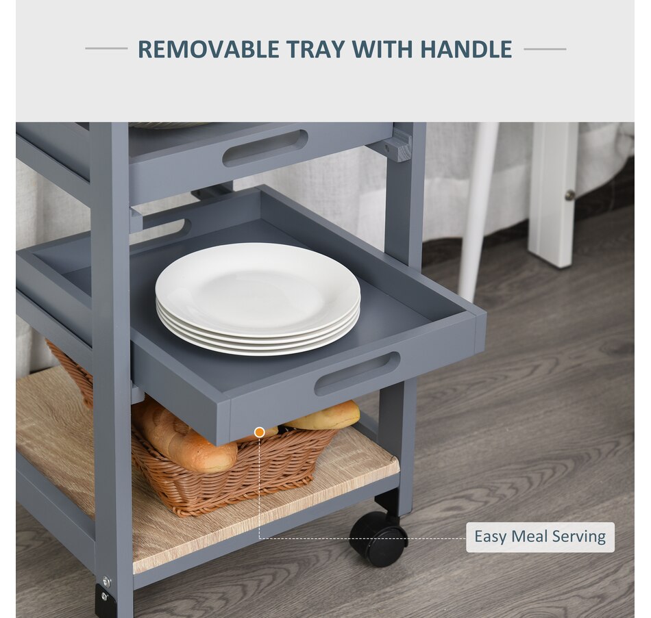 Image 997120_ALTMORE4.jpg, Product 997-120 / Price $64.99, HOMCOM 4-tier Kitchen Cart Island With Pull Out Trays from HOMCOM on TSC.ca's Home & Garden department