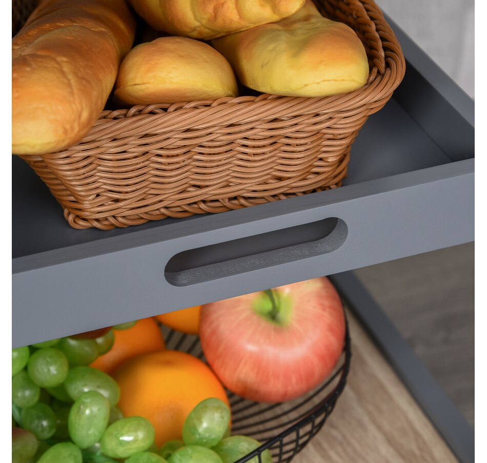 Image 997120_ALTMORE6.jpg, Product 997-120 / Price $64.99, HOMCOM 4-tier Kitchen Cart Island With Pull Out Trays from HOMCOM on TSC.ca's Home & Garden department