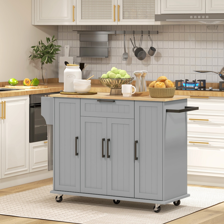 Image 997121_ALTMORE17.jpg, Product 997-121 / Price $229.99 - $239.99, HOMCOM Kitchen Island on Wheels, Kitchen Cart with Solid Wood Top from HOMCOM on TSC.ca's Home & Garden department