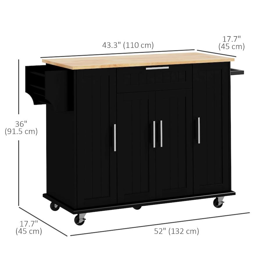 Image 997121_ALTMORE2.jpg, Product 997-121 / Price $229.99 - $239.99, HOMCOM Kitchen Island on Wheels, Kitchen Cart with Solid Wood Top from HOMCOM on TSC.ca's Home & Garden department