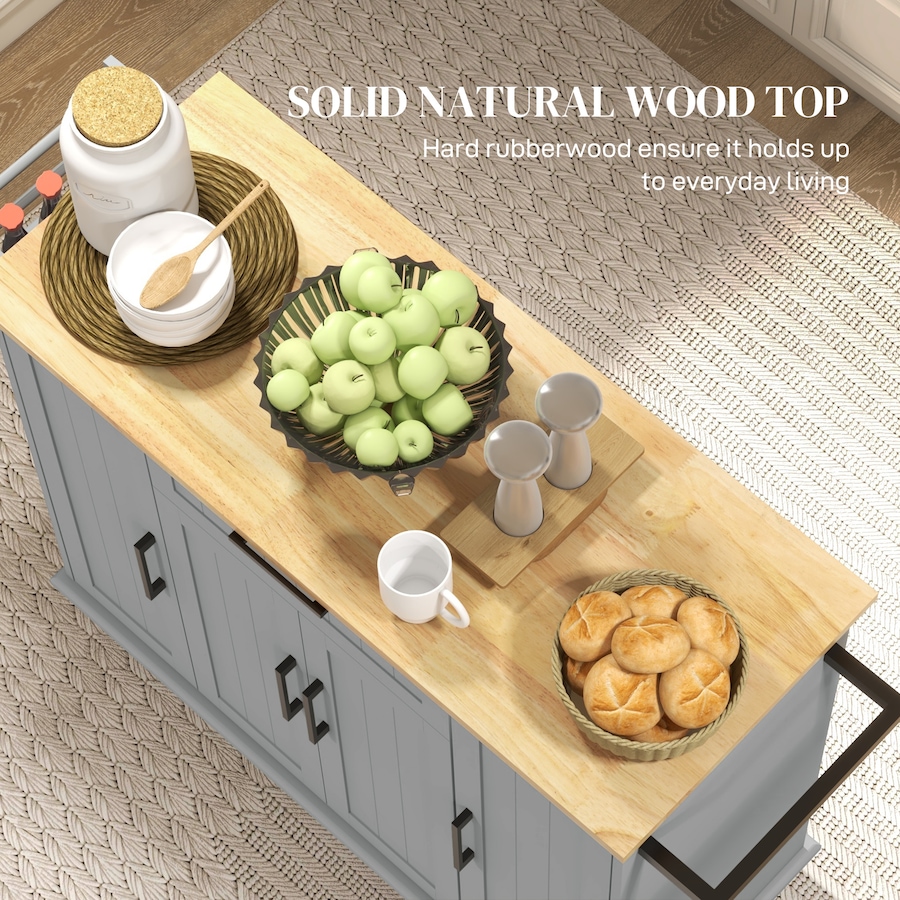 Image 997121_ALTMORE20.jpg, Product 997-121 / Price $229.99 - $239.99, HOMCOM Kitchen Island on Wheels, Kitchen Cart with Solid Wood Top from HOMCOM on TSC.ca's Home & Garden department