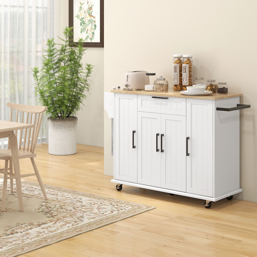 Image 997121_ALTMORE9.jpg, Product 997-121 / Price $229.99 - $239.99, HOMCOM Kitchen Island on Wheels, Kitchen Cart with Solid Wood Top from HOMCOM on TSC.ca's Home & Garden department