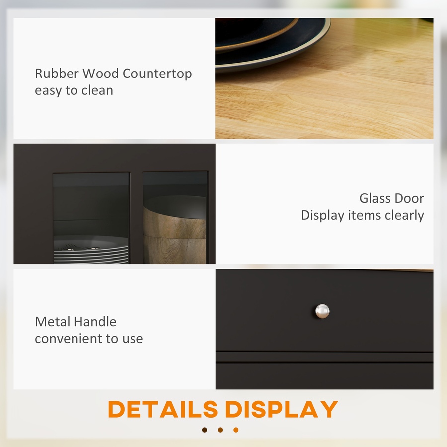 Image 997123_ALTMORE14.jpg, Product 997-123 / Price $144.99, HOMCOM Rolling Kitchen Cart with Drawer, Glass Door Cabinet and Towel Rack from HOMCOM on TSC.ca's Home & Garden department