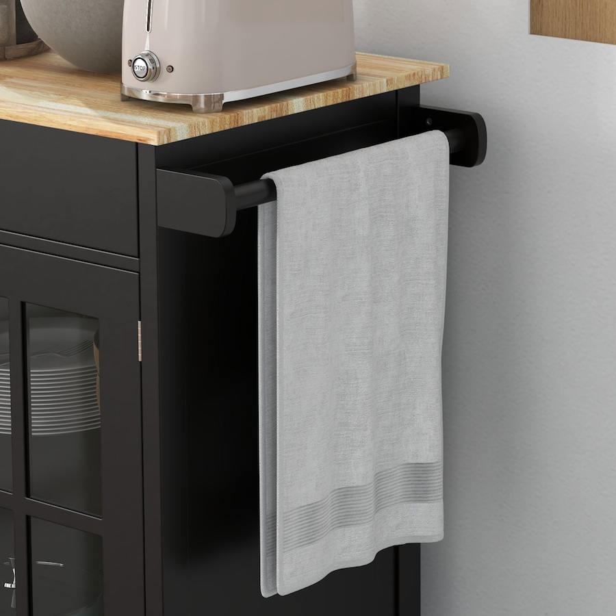 Image 997123_ALTMORE15.jpg, Product 997-123 / Price $144.99, HOMCOM Rolling Kitchen Cart with Drawer, Glass Door Cabinet and Towel Rack from HOMCOM on TSC.ca's Home & Garden department