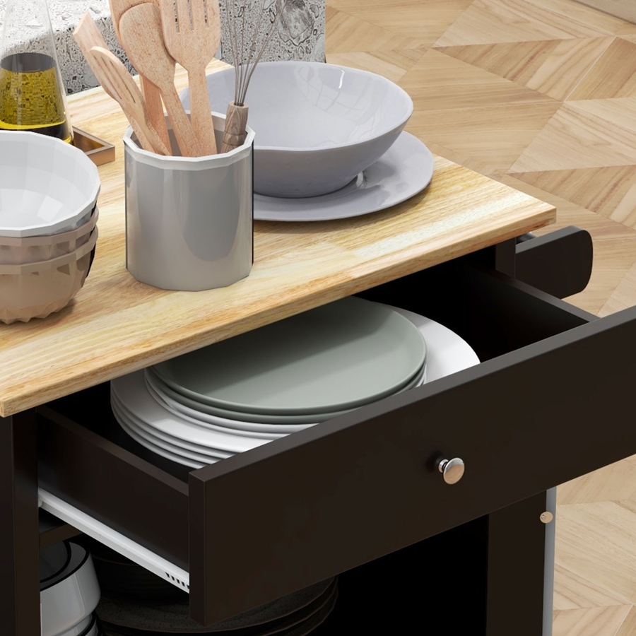 Image 997123_ALTMORE16.jpg, Product 997-123 / Price $144.99, HOMCOM Rolling Kitchen Cart with Drawer, Glass Door Cabinet and Towel Rack from HOMCOM on TSC.ca's Home & Garden department