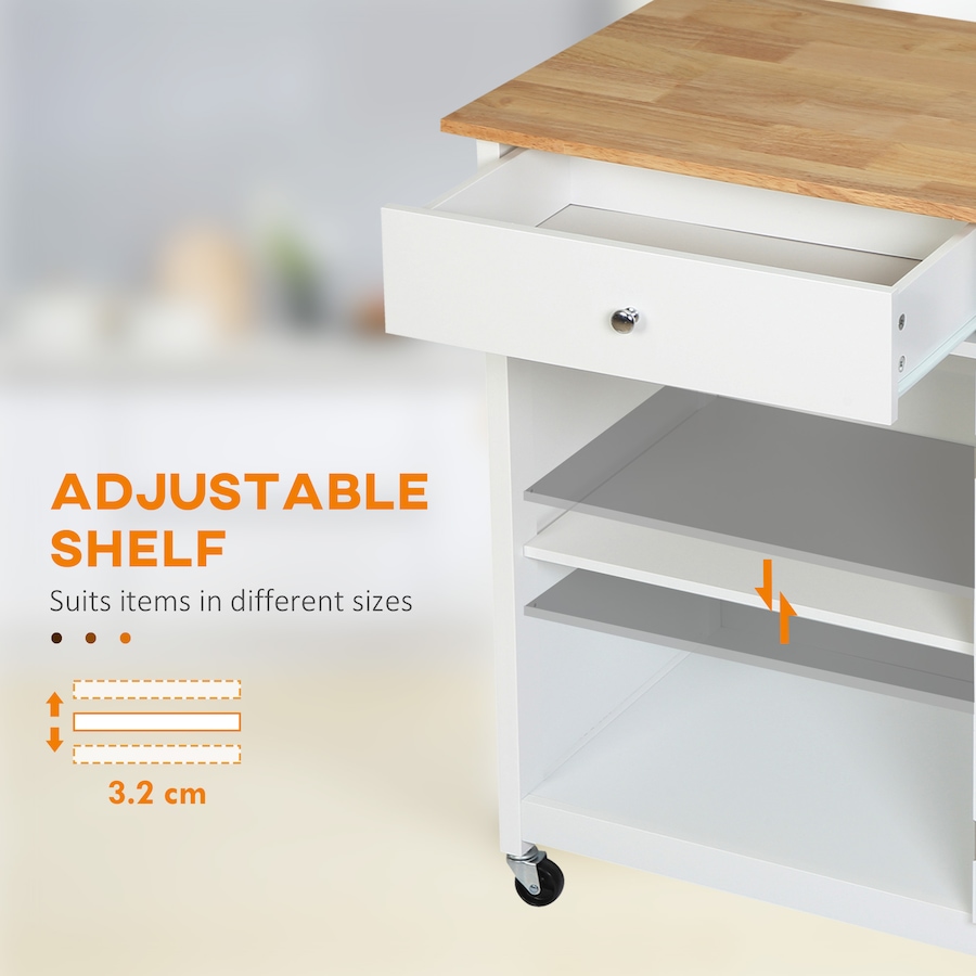 Image 997123_ALTMORE17.jpg, Product 997-123 / Price $144.99, HOMCOM Rolling Kitchen Cart with Drawer, Glass Door Cabinet and Towel Rack from HOMCOM on TSC.ca's Home & Garden department