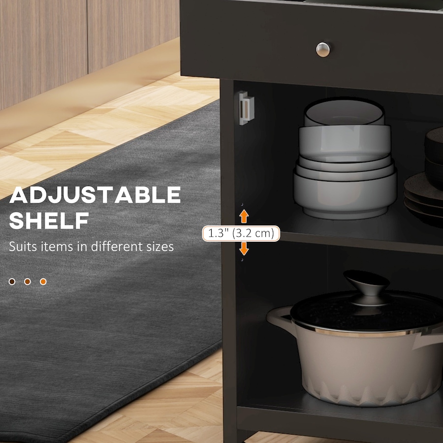 Image 997123_ALTMORE19.jpg, Product 997-123 / Price $144.99, HOMCOM Rolling Kitchen Cart with Drawer, Glass Door Cabinet and Towel Rack from HOMCOM on TSC.ca's Home & Garden department