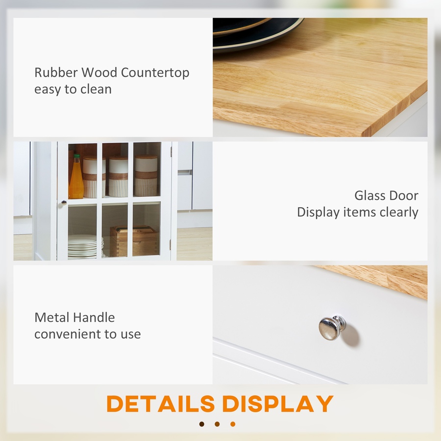 Image 997123_ALTMORE6.jpg, Product 997-123 / Price $144.99, HOMCOM Rolling Kitchen Cart with Drawer, Glass Door Cabinet and Towel Rack from HOMCOM on TSC.ca's Home & Garden department