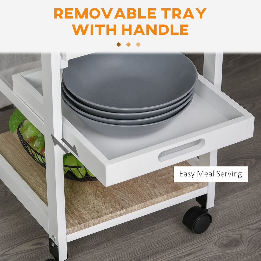 Image 997129_ALTMORE12.jpg, Product 997-129 / Price $64.99 - $69.99, HOMCOM Kitchen Island Cart with Drawer, Removable Tray and Wire Basket from HOMCOM on TSC.ca's Home & Garden department