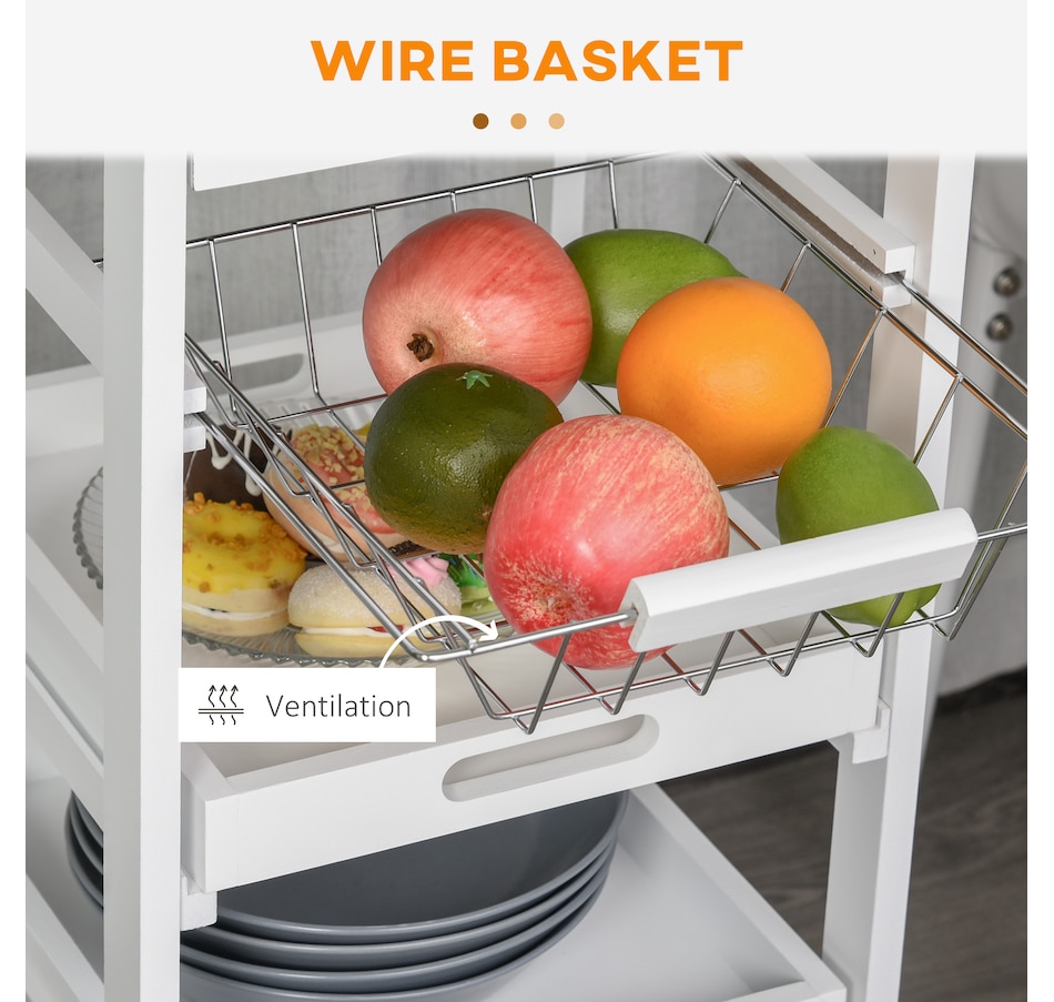 Image 997129_ALTMORE13.jpg, Product 997-129 / Price $76.99 - $79.99, HOMCOM Kitchen Island Cart with Drawer, Removable Tray and Wire Basket from HOMCOM on TSC.ca's Home & Garden department
