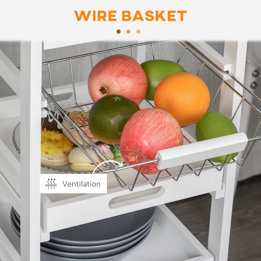 Image 997129_ALTMORE13.jpg, Product 997-129 / Price $64.99 - $69.99, HOMCOM Kitchen Island Cart with Drawer, Removable Tray and Wire Basket from HOMCOM on TSC.ca's Home & Garden department