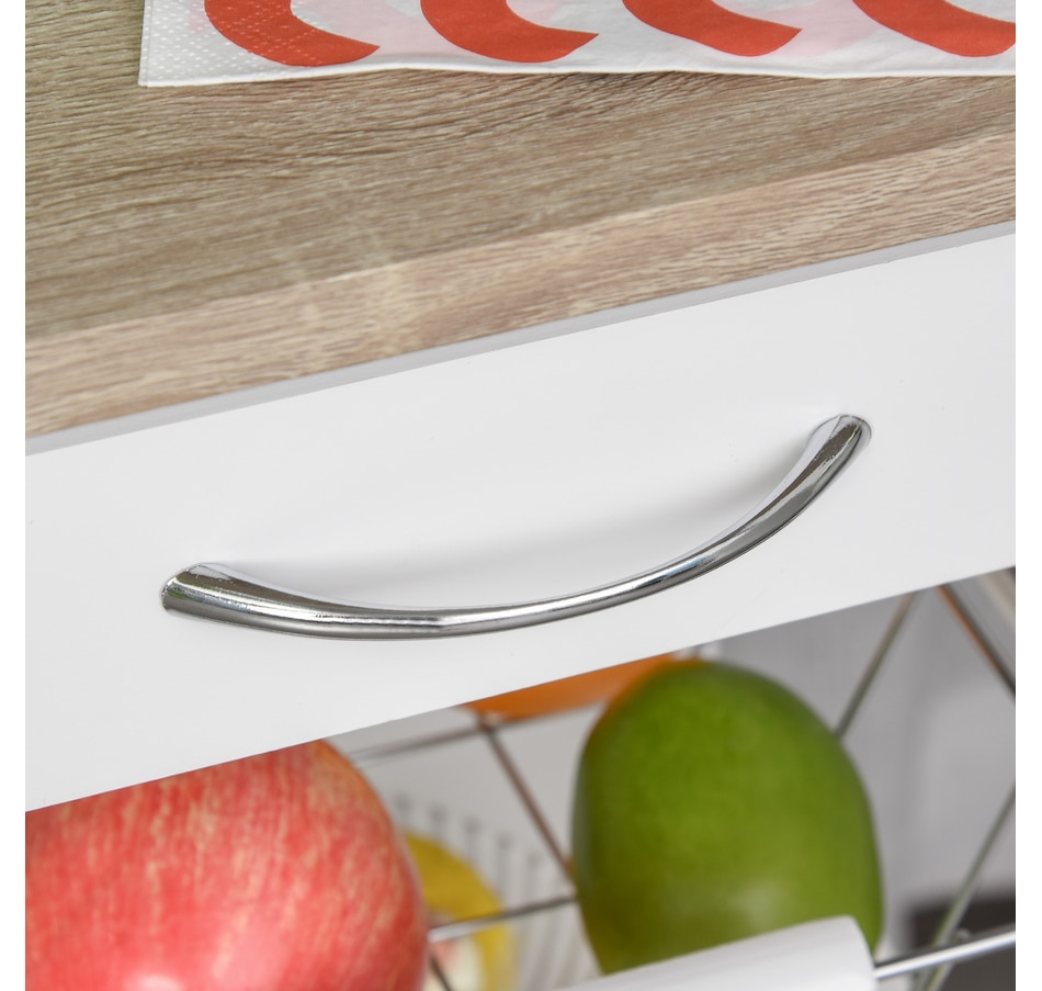 Image 997129_ALTMORE15.jpg, Product 997-129 / Price $76.99 - $79.99, HOMCOM Kitchen Island Cart with Drawer, Removable Tray and Wire Basket from HOMCOM on TSC.ca's Home & Garden department
