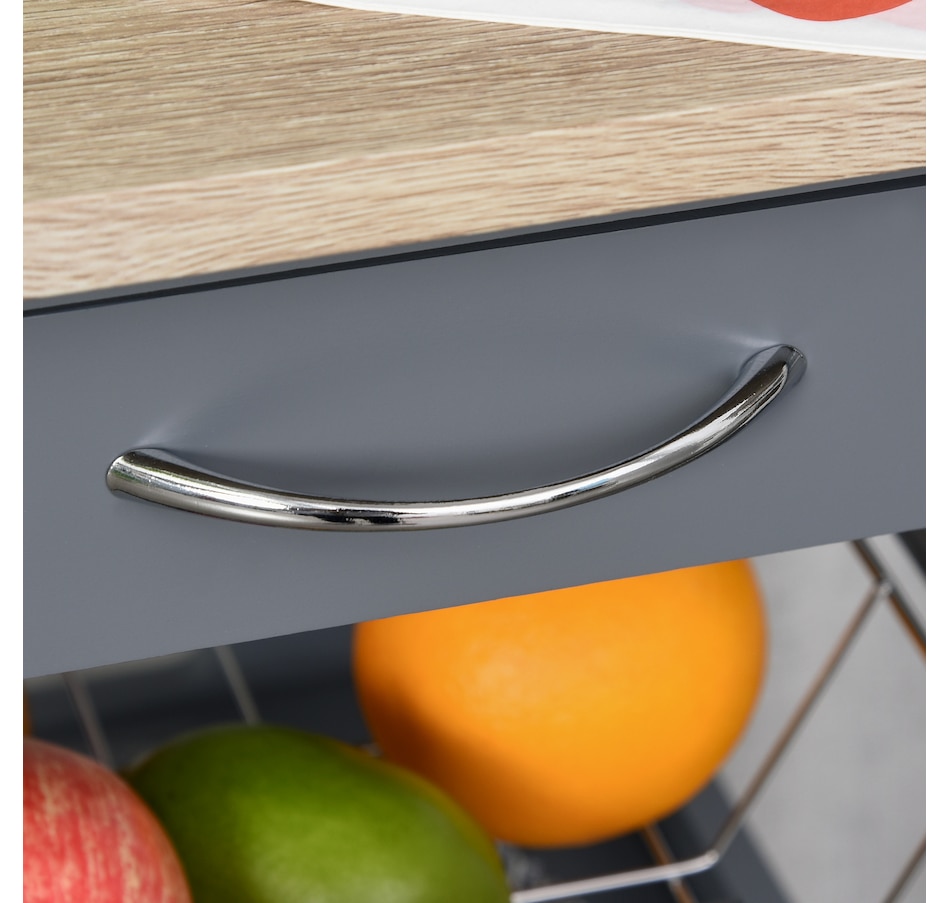 Image 997129_ALTMORE7.jpg, Product 997-129 / Price $76.99 - $79.99, HOMCOM Kitchen Island Cart with Drawer, Removable Tray and Wire Basket from HOMCOM on TSC.ca's Home & Garden department