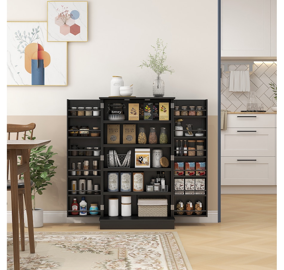 Image 997130_ALTMORE1.jpg, Product 997-130 / Price $159.99 - $184.99, HOMCOM Kitchen Pantry Storage Cabinet w/ 5-tier Shelving Black from HOMCOM on TSC.ca's Home & Garden department