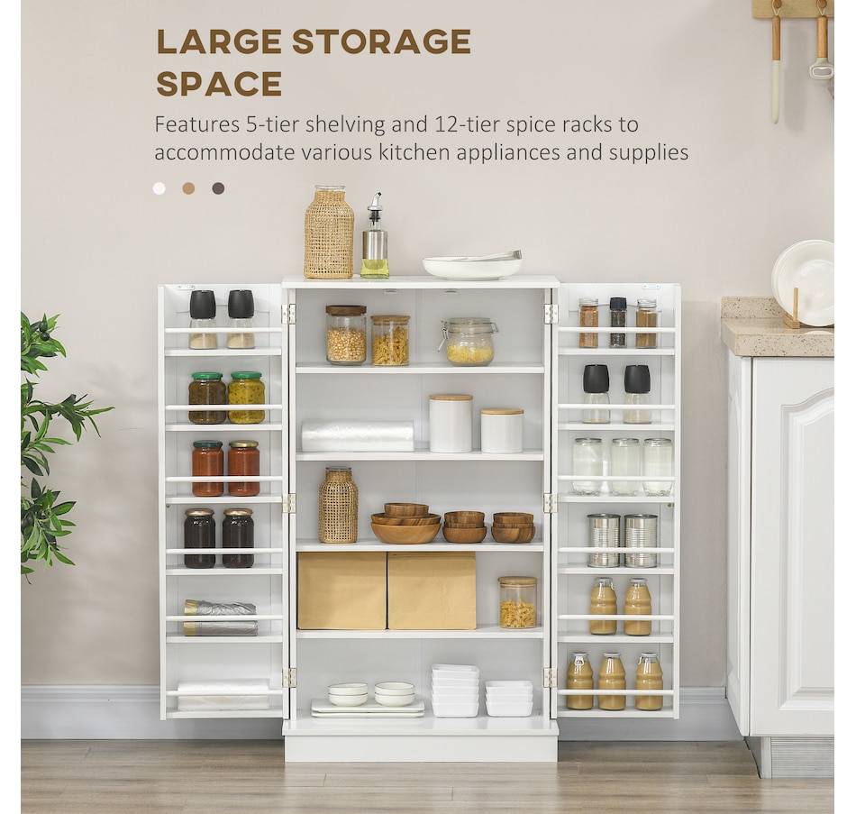 Image 997130_ALTMORE11.jpg, Product 997-130 / Price $159.99 - $184.99, HOMCOM Kitchen Pantry Storage Cabinet w/ 5-tier Shelving Black from HOMCOM on TSC.ca's Home & Garden department