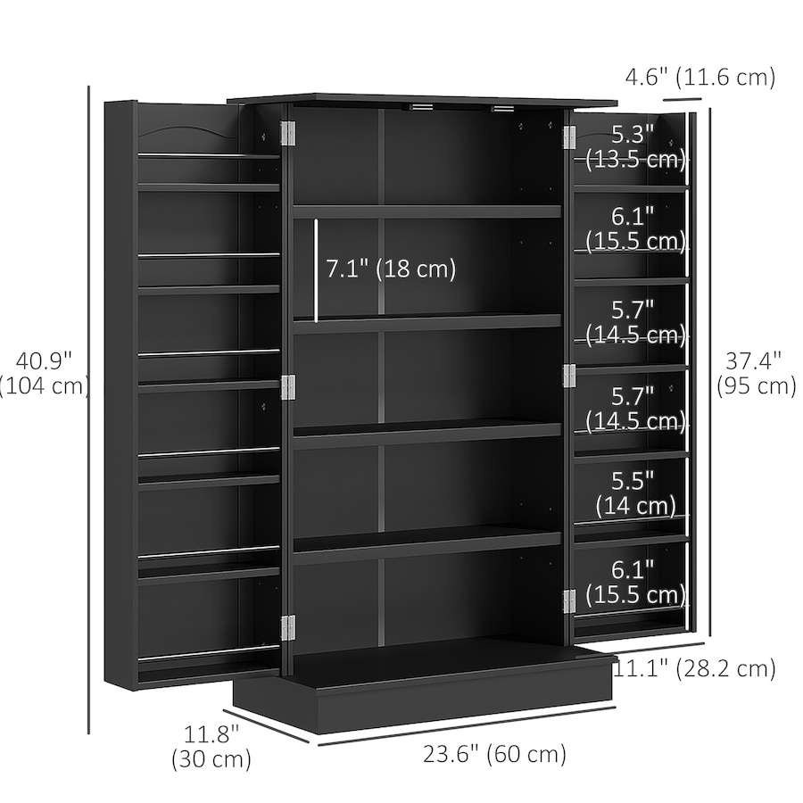 Image 997130_ALTMORE2.jpg, Product 997-130 / Price $124.99 - $139.04, HOMCOM Kitchen Pantry Storage Cabinet w/ 5-tier Shelving Black from HOMCOM on TSC.ca's Home & Garden department
