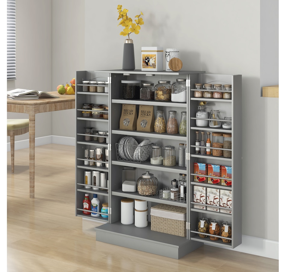 Image 997130_ALTMORE25.jpg, Product 997-130 / Price $159.99 - $184.99, HOMCOM Kitchen Pantry Storage Cabinet w/ 5-tier Shelving Black from HOMCOM on TSC.ca's Home & Garden department