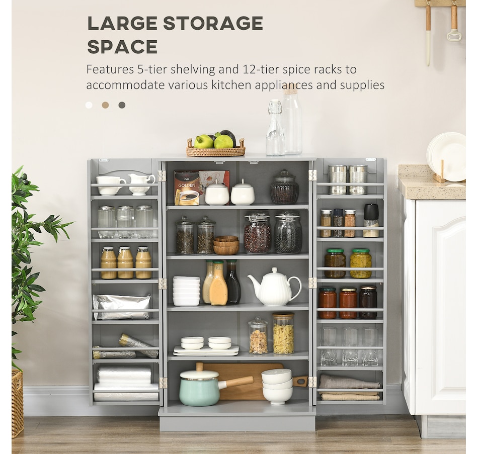 Image 997130_ALTMORE27.jpg, Product 997-130 / Price $159.99 - $184.99, HOMCOM Kitchen Pantry Storage Cabinet w/ 5-tier Shelving Black from HOMCOM on TSC.ca's Home & Garden department