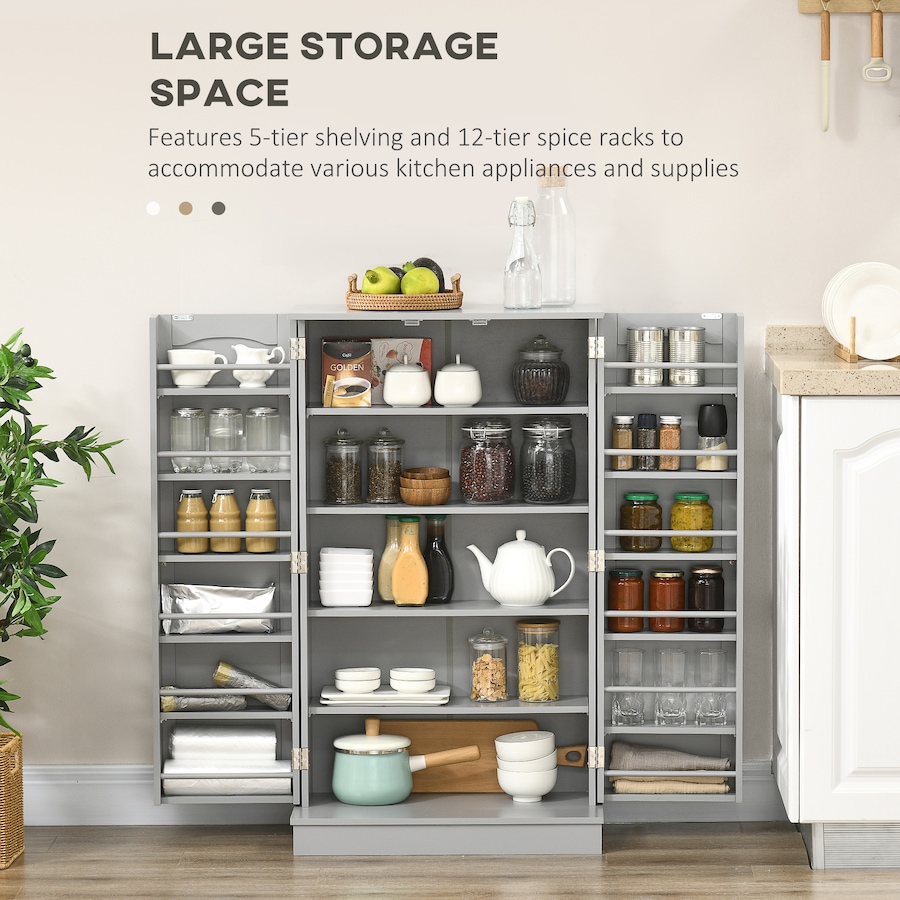 Image 997130_ALTMORE27.jpg, Product 997-130 / Price $124.99 - $139.04, HOMCOM Kitchen Pantry Storage Cabinet w/ 5-tier Shelving Black from HOMCOM on TSC.ca's Home & Garden department